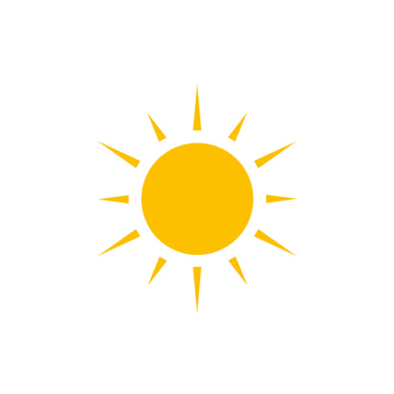 Yellow sun icon, vector