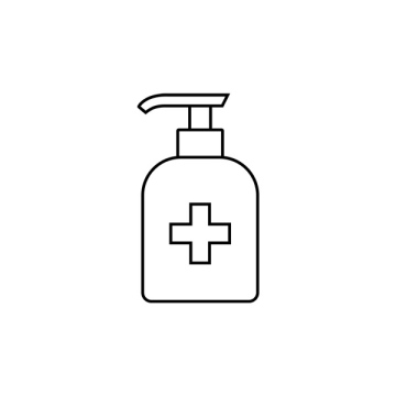 Hand disinfectant icon, pictogram