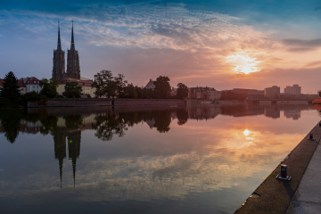 Wrocław, View of the Cathedral of John the Baptist and the Boulevards on the Oder