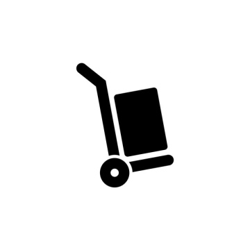 Hand truck, courier, vector icon
