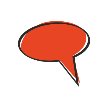 Red comic speech bubble, vector symbol