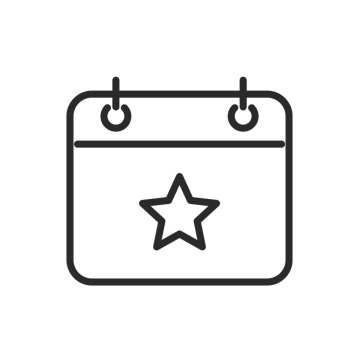 Star on a calendar card, free icon