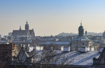 Roofs of Krakow's Tenements, a view of Kazimierz and Podgórze