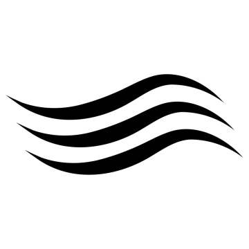 Black and white wave, icon, vector