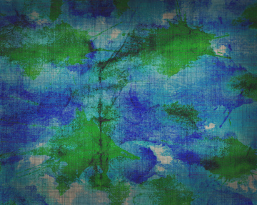Blue and green spots with paint