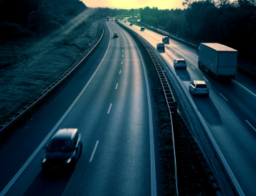 Morning traffic on the highway