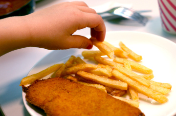 French fries and cutlet