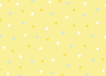 Colorful triangles on yellow background, vector