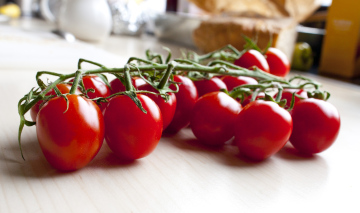 Small Tomatoes on the Kitchen Table