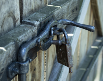 Gates Closed with a Padlock and Steel Lock