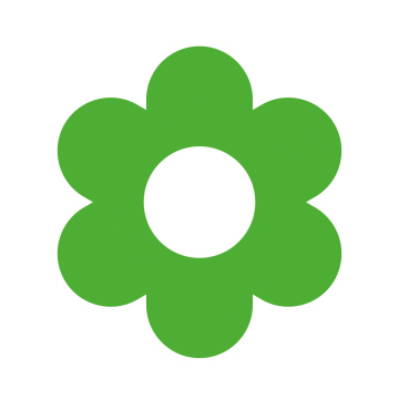 Green flower, icon, symbol