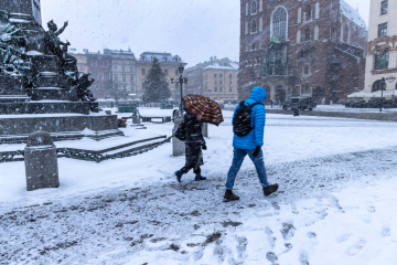 Winter in the Market Square in Krakow