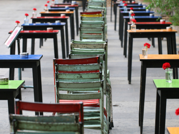 Empty tables in Barcelona