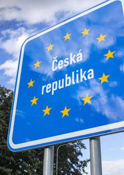 Czech republic border, shield, blue, star, state border
