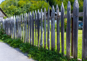 Wooden fence in the countryside