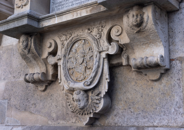 Historic architectural details on the facade of St. Stephen's Cathedral in Vienna