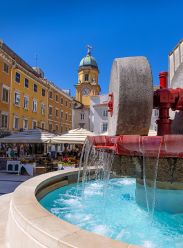 Rijeka, Croatia fountain in the center of the old town