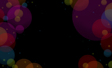 Black background with colored spheres