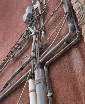 Intertwined Installations on the Building Facade