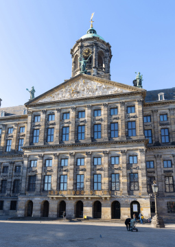 Royal Palace in Amsterdam stock photo