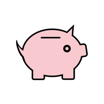 Pink piggy bank icon