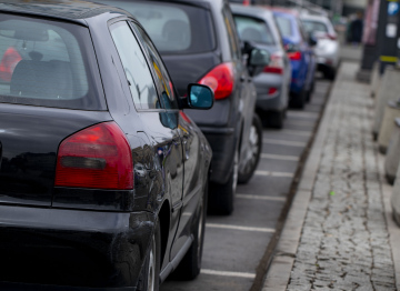 Cars parked on the street