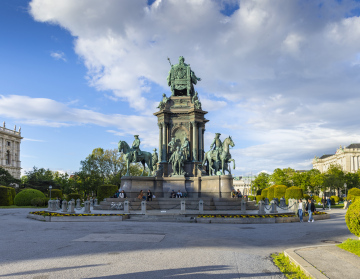 Maria Theresa Monument in Maria Theresa Square in Vienna.