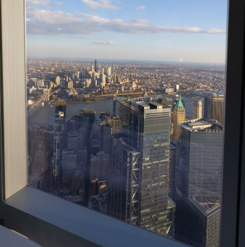 View from the Skyscraper Window to New York City