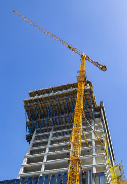 A Construction Crane when erecting an office building