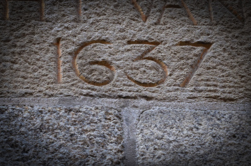 1637 date carved in stone