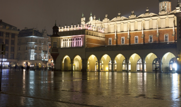Night Life on the Market Square in Krakow