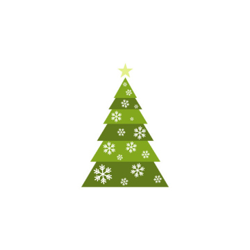 Geometric Christmas tree, vector, snowflakes, graphics