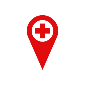 Hospital, medical point, location, pushpin, icon