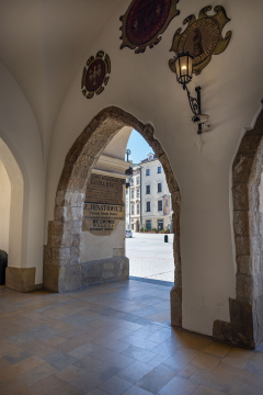 Krakow's Cloth Hall, entrance from the side of Bracka Street