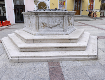 Historic Well in the main square of the City of Krk, Croatia