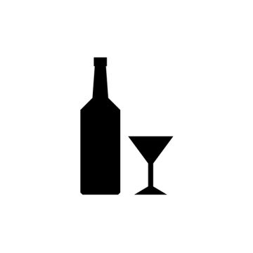 Bottle and glass, free icon, eps