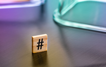 Hashtag on a colored background