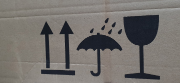 Pictograms on cardboard