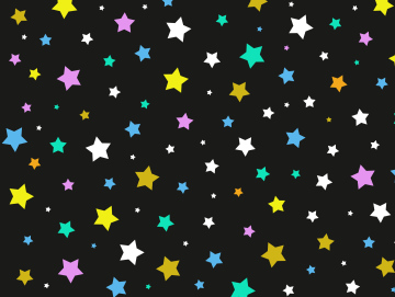 Colorful stars on a black background, vector