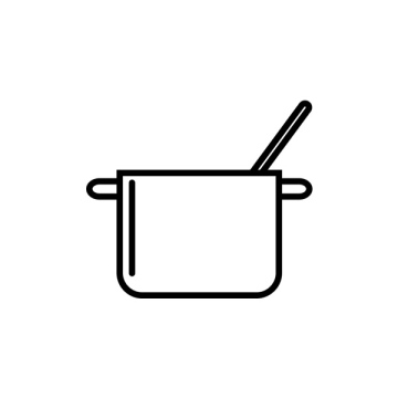 Pot with a spoon for mixing icon