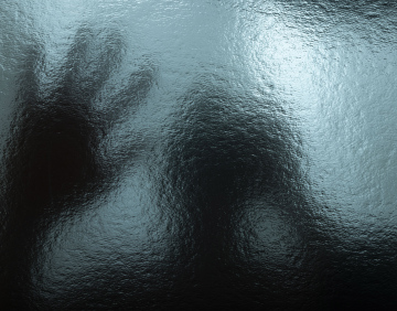 Blurred figure, fear, nightmare, human hand