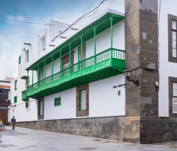 Historic Building with a Green Balcony, Canary Islands