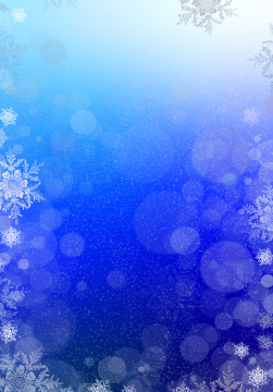 Blue background, snowflakes, winter, place for text.