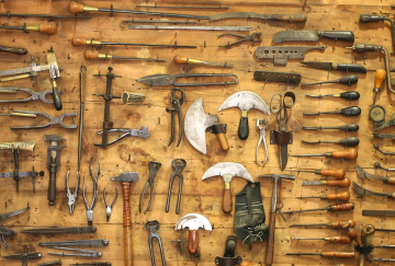 Old Tools In A Workshop