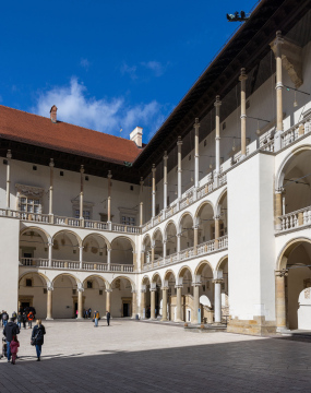 Courtyard at the Wawel Royal Castle, Krakow Poland