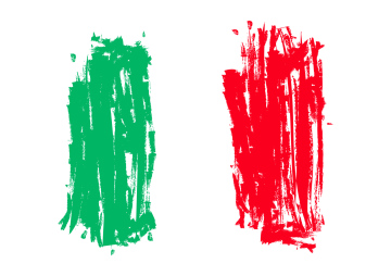 Italian flag, colors hand painted vector