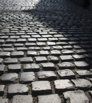 Pavement, stone cubes on the street
