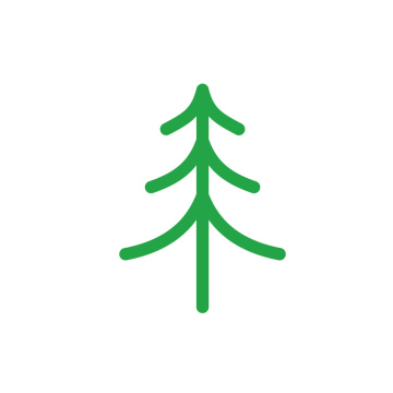 Green Christmas tree icon. Conifer.