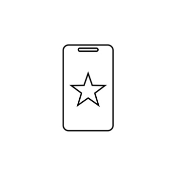 Star on the screen of smartphone, phone, free icon