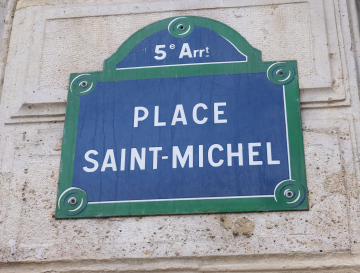 Place Saint Michel in Paris, nameplate